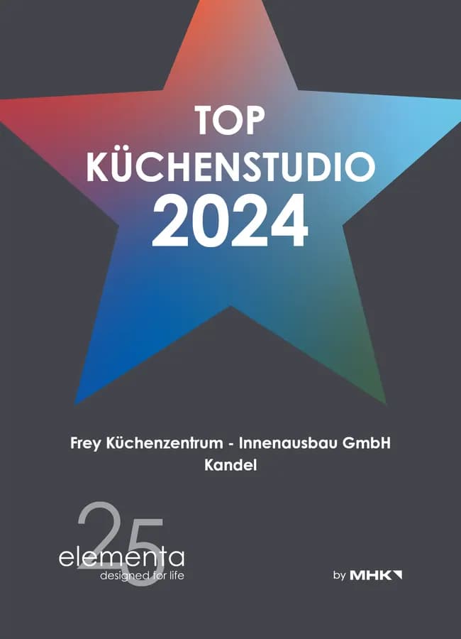 Distinction Elementa « Top Küchenstudio 2024 » pour Frey Küchenzentrum, Kandel